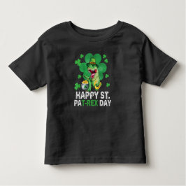 Camiseta De Bebé Feliz Día del Trébol de St Pat Dinosaur