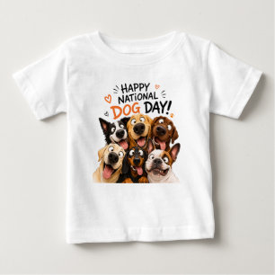 Camiseta De Bebé Feliz Día Nacional del Perro Baby T-Shirt   Perros