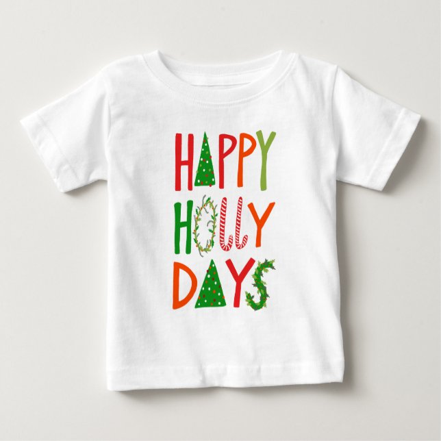 Camiseta De Bebé FELIZ DÍAS DE SALUD Dulces Navidades de Navidad (Anverso)