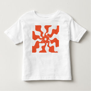 Camiseta De Bebé Feliz diatriba retro en Naranja y blanco