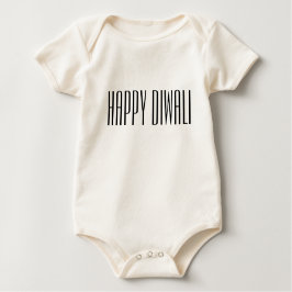 Camiseta De Bebé Feliz Diwali con una letra elegante