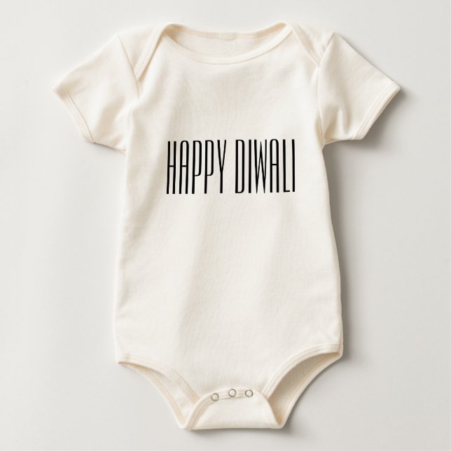 Camiseta De Bebé Feliz Diwali con una letra elegante (Anverso)