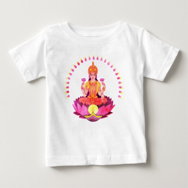 Camiseta De Bebé Feliz Diwali - Diosa Deepalavi Lakshmi 1 (Anverso)
