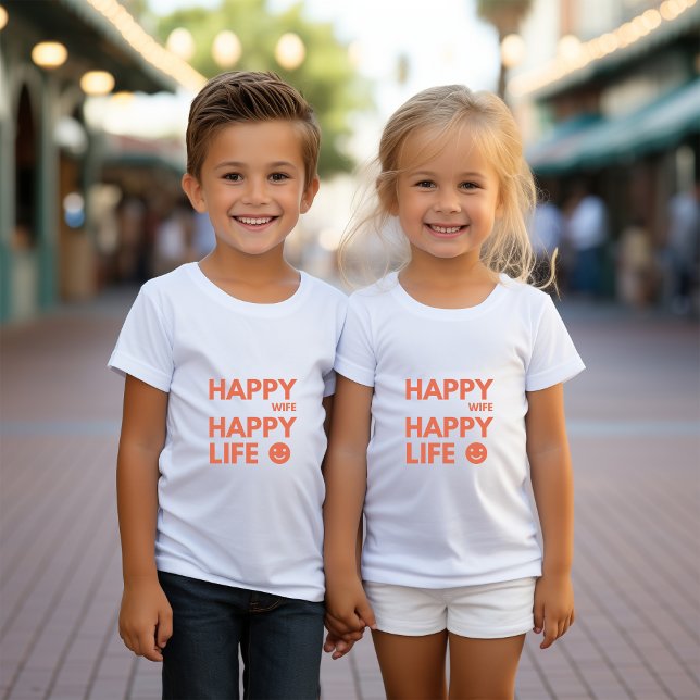 Camiseta De Bebé Feliz esposa, vida feliz - Cita matrimonial divert (Subido por el creador)