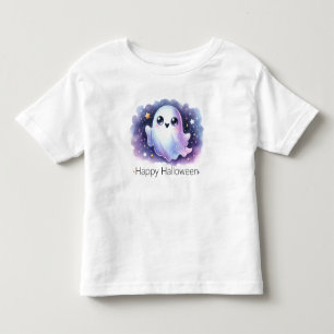 Camiseta De Bebé Feliz Fantasma de color de agua dulce de Halloween