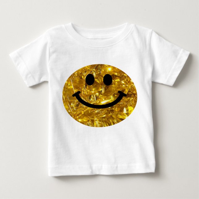 Camiseta De Bebé Feliz Fila de oro espumoso - Espuma mate (Anverso)
