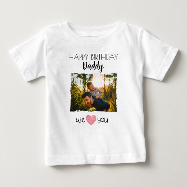CAMISETA DE BEBÉ FELIZ FOTO DE PERSONALIZADO DE ROPA DE NATALIDAD D (Anverso)