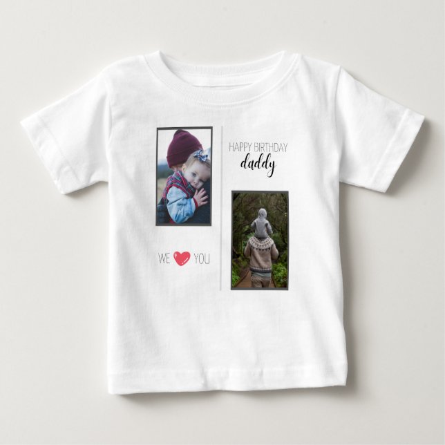 CAMISETA DE BEBÉ FELIZ FOTO DE PERSONALIZADO DE ROPA DE NATALIDAD D (Anverso)