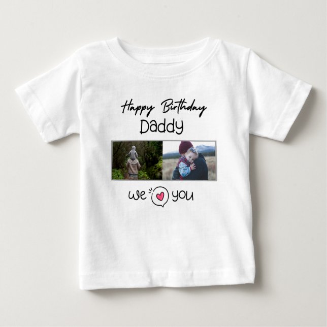 CAMISETA DE BEBÉ FELIZ FOTO DE PERSONALIZADO DE ROPA DE NATALIDAD D (Anverso)