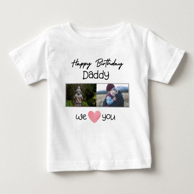 CAMISETA DE BEBÉ FELIZ FOTO DE PERSONALIZADO DE ROPA DE NATALIDAD D (Anverso)