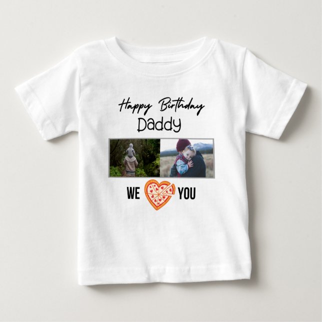 CAMISETA DE BEBÉ FELIZ FOTO DE PERSONALIZADO DE ROPA DE NATALIDAD D (Anverso)