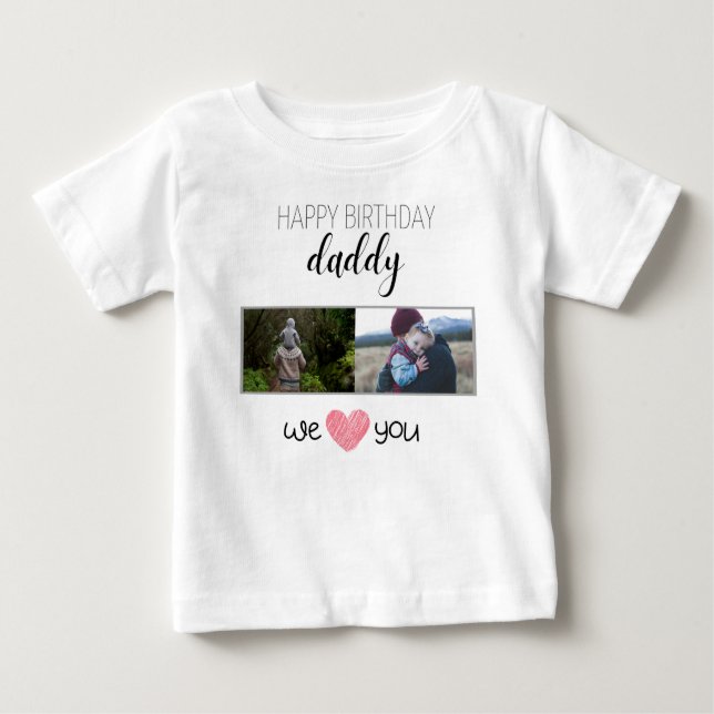 CAMISETA DE BEBÉ FELIZ FOTO DE PERSONALIZADO DE ROPA DE NATALIDAD D (Anverso)
