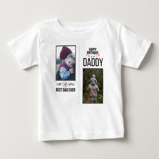 CAMISETA DE BEBÉ FELIZ FOTO DE PERSONALIZADO DE ROPA DE NATALIDAD D (Anverso)