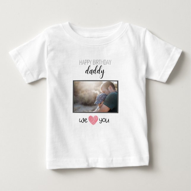 CAMISETA DE BEBÉ FELIZ FOTO DE PERSONALIZADO DE ROPA DE NATALIDAD D (Anverso)