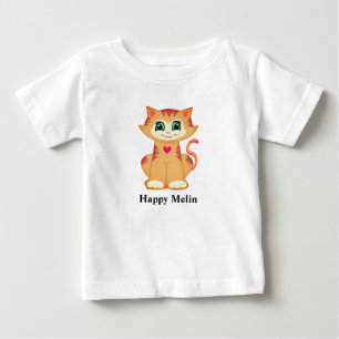 Camiseta De Bebé Feliz gatito Melin jengibre