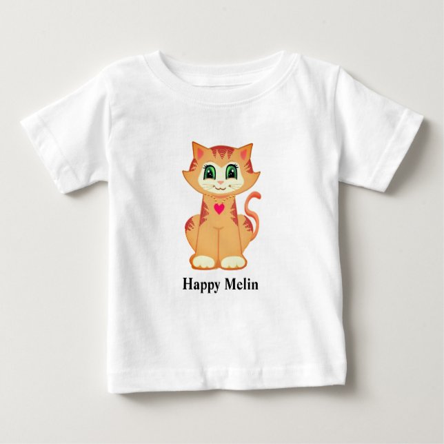 Camiseta De Bebé Feliz Gato de Melin Ginger Kitty (Anverso)