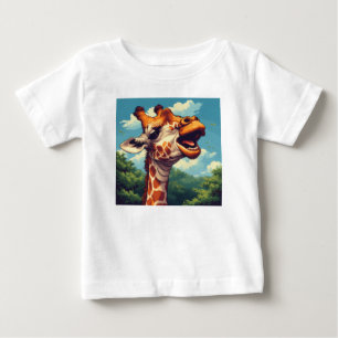 Camiseta De Bebé Feliz Giraffe Pixel Art T-Shirt