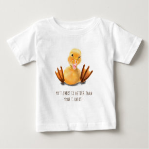 Camiseta De Bebé Feliz Gracioso Pato Amarillo Viento juguetón - Aña
