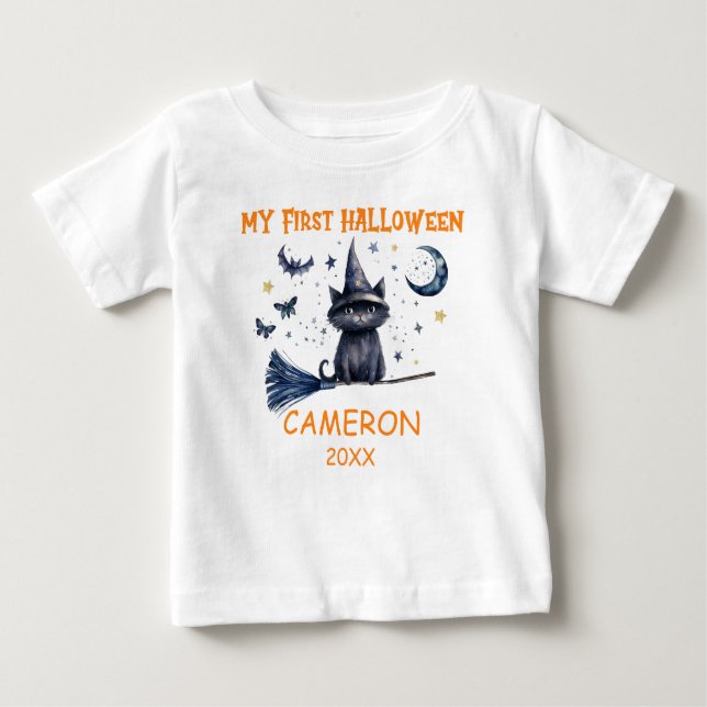 Camiseta De Bebé Feliz Halloween Acuarela (Anverso)
