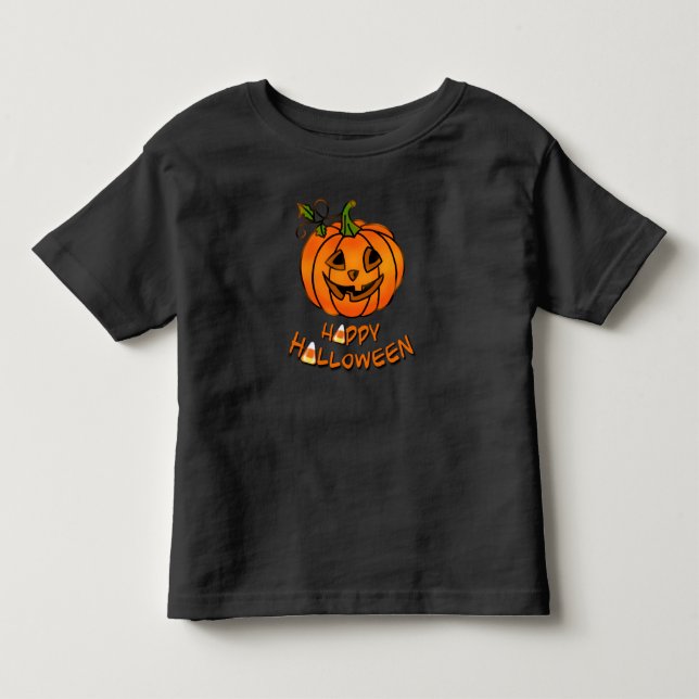Camiseta De Bebé Feliz Halloween | calabaza | maíz dulce (Anverso)