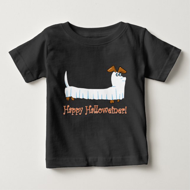 Camiseta De Bebé Feliz Halloween Dachsund (Anverso)