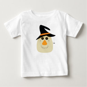 Camiseta De Bebé Feliz Halloween, espantapájaros y araña