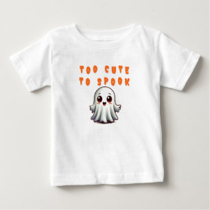 Camiseta De Bebé Feliz Halloween Fantasma Con Murciélagos Y Hojas �