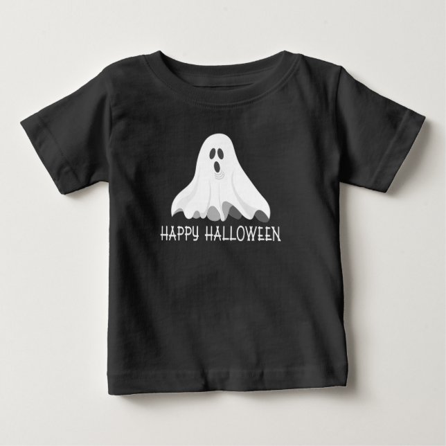 Camiseta De Bebé Feliz Halloween Fantasma Toddler Shirt (Anverso)