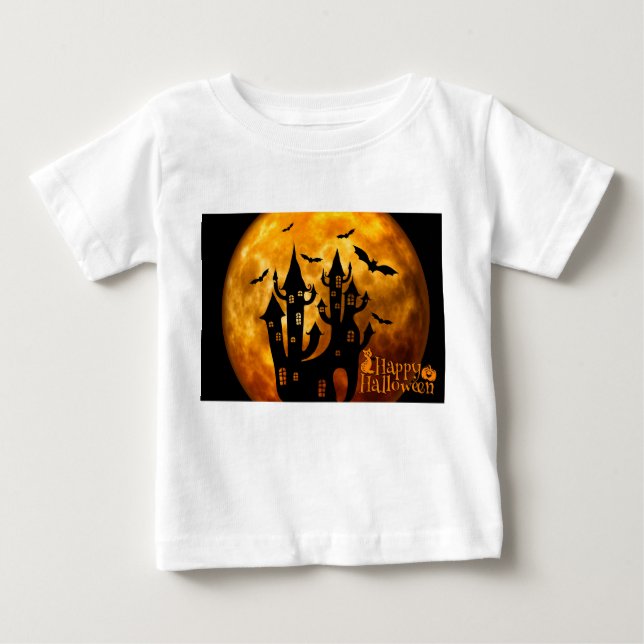 Camiseta De Bebé Feliz Halloween (luna llena) (Anverso)