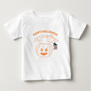 Camiseta De Bebé Feliz Halloween Ropa de Disfraz de Mujer Negro