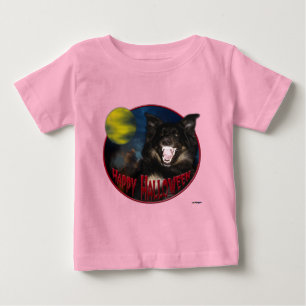 Camiseta De Bebé Feliz Halloween Scary Wolf