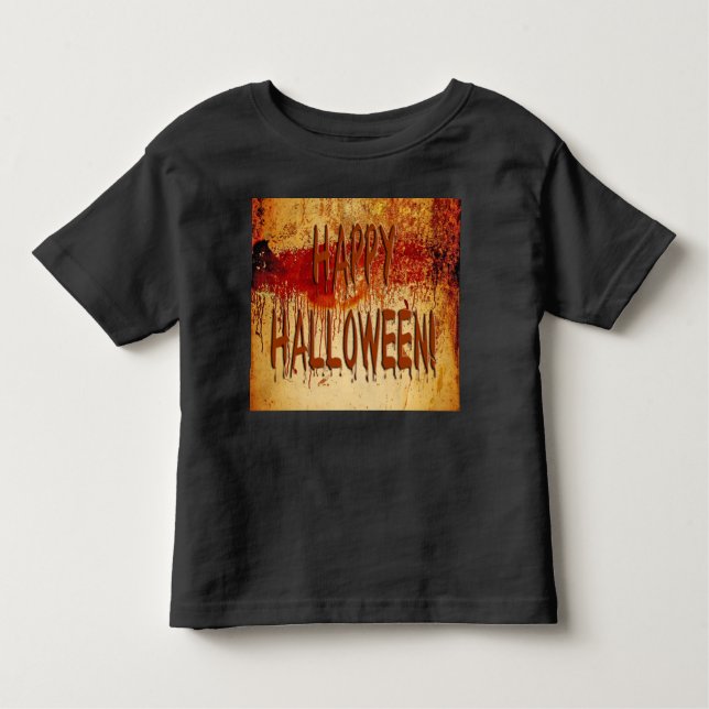 Camiseta De Bebé Feliz Halloween Sed Wall Toddler T-Shirt (Anverso)