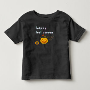 Camiseta De Bebé Feliz Halloween Toddler Black