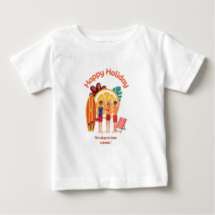Camiseta De Bebé Feliz Holiday Hello Summer Beach Vibes
