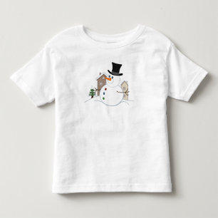 Camiseta De Bebé Feliz Ilustracion de Navidades Snowman