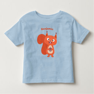Camiseta De Bebé Feliz ilustracion de personalizado de ardilla roja