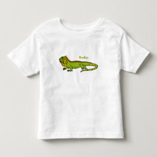 Camiseta De Bebé Feliz ilustracion personalizado de iguana verde