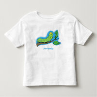 Feliz ilustracion personalizado de oruga verde