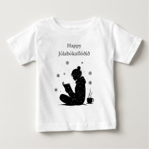 Camiseta De Bebé Feliz Jolabokaflod – Inundación de Libros Islandes