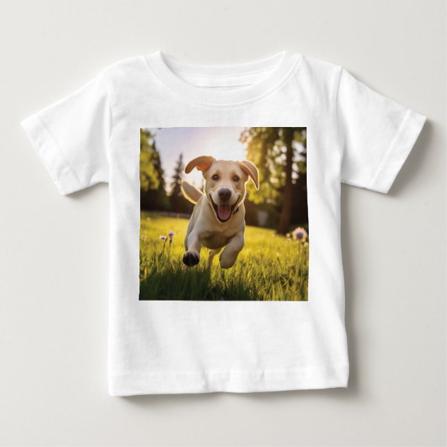 Camiseta De Bebé Felíz Labrador Corriendo (Anverso)