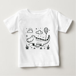 Camiseta De Bebé Feliz lagarto con globo - Arte de guardería