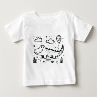 Camiseta De Bebé Feliz lagarto con globo - Arte de guardería