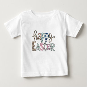 Camiseta De Bebé Feliz Leopardo de primavera del conejo floral de P
