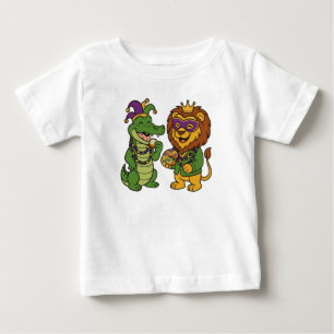 Camiseta De Bebé Feliz Mardi Gras Cocodrilo & León