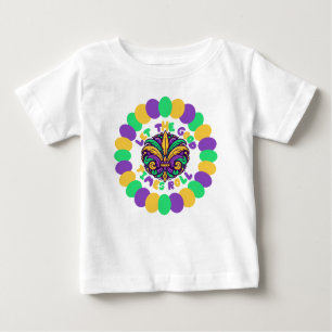 Camiseta De Bebé Feliz Mardi Gras fleur-de-lis
