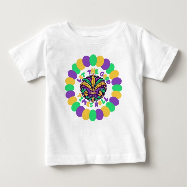 Camiseta De Bebé Feliz Mardi Gras fleur-de-lis (Anverso)