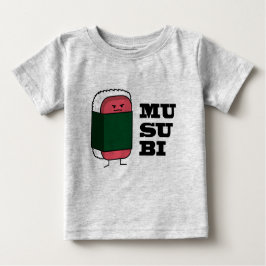 Camiseta De Bebé Feliz Musubi de Hawái Sushi Nori algas marinas