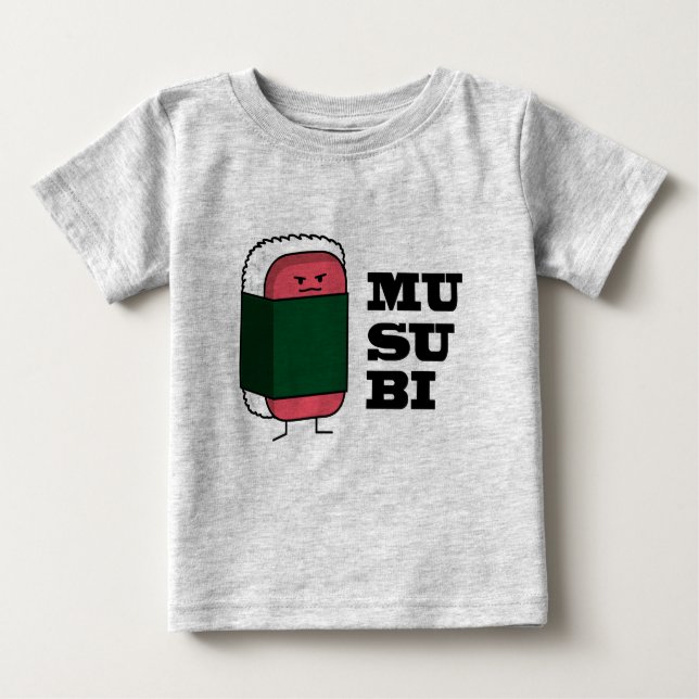 Camiseta De Bebé Feliz Musubi de Hawái Sushi Nori algas marinas (Anverso)