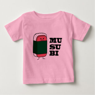 Camiseta De Bebé Feliz Musubi de Hawái Sushi Nori algas marinas