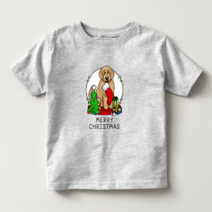Camiseta De Bebé Feliz Navidad 2 Goldendoodle (rojo dorado) Cute